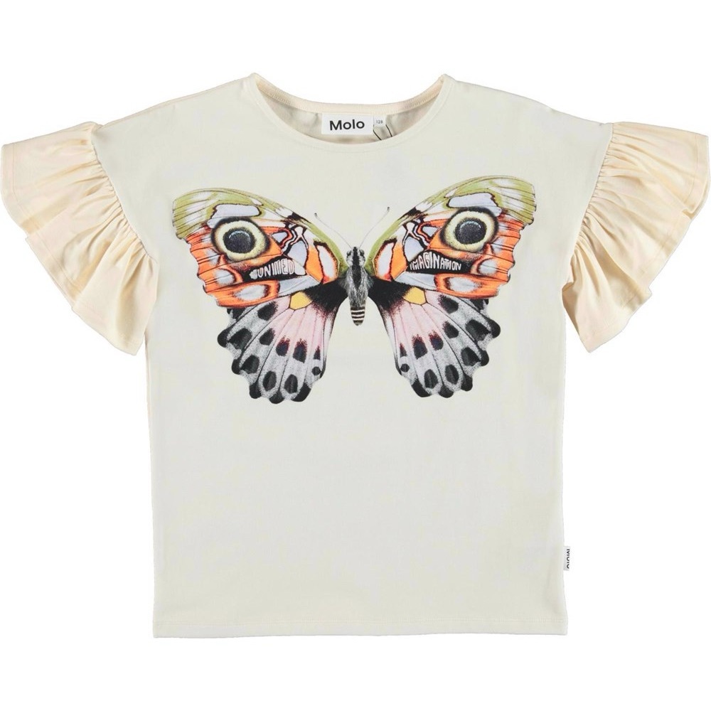 Molo Kids “Rayah - Exotic Butterfly” Print Cream T-Shirt